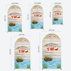Aperturee - Aperturee Lake O Fish Ally Wooden 2nd Birthday Arch Backdrop