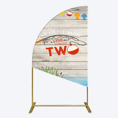 Aperturee - Aperturee Lake O Fish Ally Wooden 2nd Birthday Half Moon Arch Backdrop