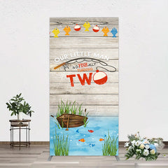 Aperturee - Aperturee Lake O Fish Ally Wooden 2nd Birthday Rectangle Backdrop