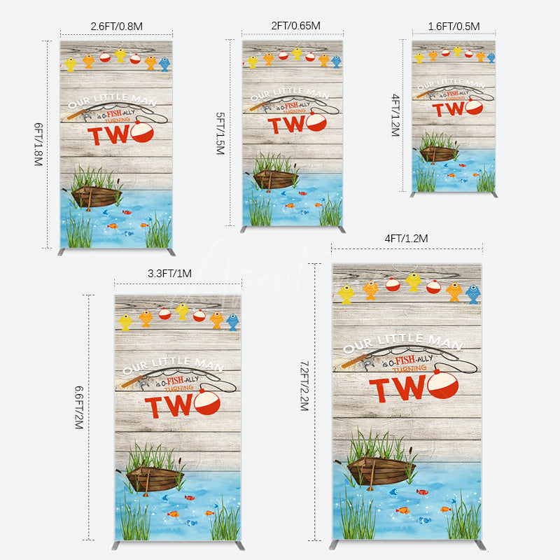 Aperturee - Aperturee Lake O Fish Ally Wooden 2nd Birthday Rectangle Backdrop