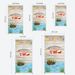 Aperturee - Aperturee Lake O Fish Ally Wooden 2nd Birthday Rectangle Backdrop
