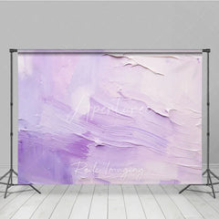 Aperturee - Aperturee Lavender and White Abstract Oil Painting Texture Photography Backdrop Artistic Portrait Photo Studio Prop