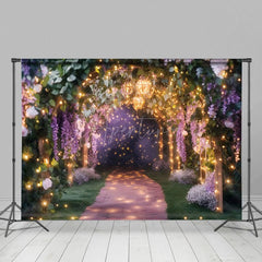 Aperturee - Aperturee Lavender Arch Alley Lighting Summer Night Backdrop