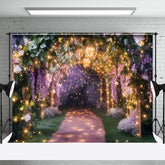 Aperturee - Aperturee Lavender Arch Alley Lighting Summer Night Backdrop