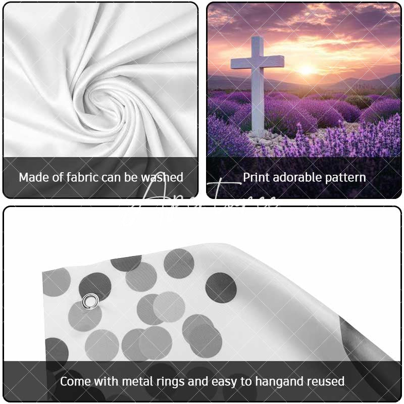 Aperturee - Aperturee Lavender Flower Sea Cross Easter Garage Door Banner