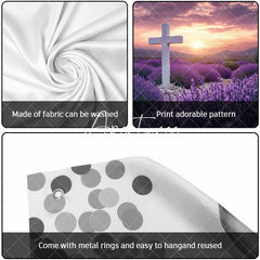 Aperturee - Aperturee Lavender Flower Sea Cross Easter Garage Door Banner