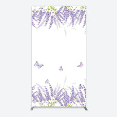 Aperturee - Aperturee Lavender Spring Butterfly Cute Wedding Rectangle Backdrop
