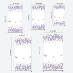 Aperturee - Aperturee Lavender Spring Butterfly Cute Wedding Rectangle Backdrop