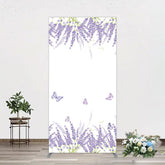 Aperturee - Aperturee Lavender Spring Butterfly Cute Wedding Rectangle Backdrop