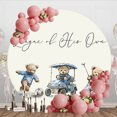 Aperturee - Aperturee League Of His Own Little Bear Birthday Round Backdrop