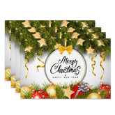 Aperturee - Aperturee Leaves Bauble Ribbons Xmas New Year Set Of 4 Placemats