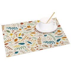Aperturee - Aperturee Leaves Of Different Colors Art Set of 4 Placemats