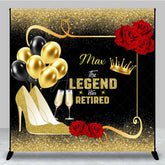 Aperturee - Aperturee Legend Has Retired Glitter Floral Custom Backdrop
