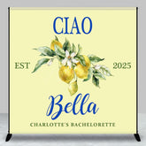 Aperturee - Aperturee Lemon Ciao Custom Est Name Bachelorette Party Backdrop