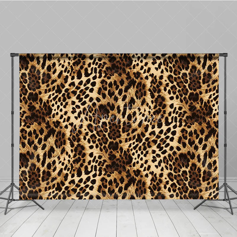 Aperturee - Aperturee Leopard Print Backdrop Wild Animal Skin Pattern Party Supplies for Fashion Jungle Theme