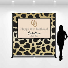 Aperturee - Aperturee Leopard Print Custom Name Happy 18th Birthday Backdrop