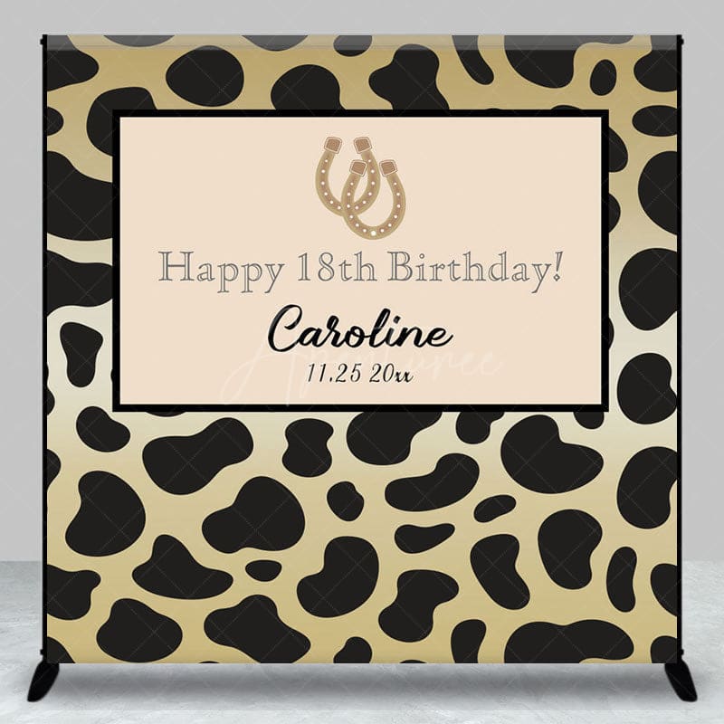 Aperturee - Aperturee Leopard Print Custom Name Happy 18th Birthday Backdrop