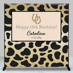 Aperturee - Aperturee Leopard Print Custom Name Happy 18th Birthday Backdrop