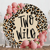 Aperturee - Aperturee Leopard Two Wild Animals Round Birthday Backdrop