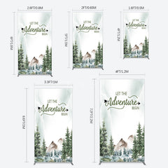 Aperturee - Aperturee Let The Adventure Begin Forest Birthday Rectangle Backdrop