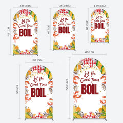 Aperturee - Aperturee Let The Good Times Boil Lobster Birthday Arch Backdrop