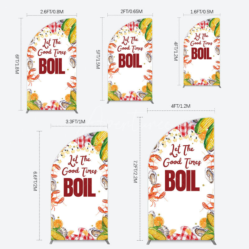 Aperturee - Aperturee Let The Good Times Boil Lobster Birthday Half Moon Arch Backdrop