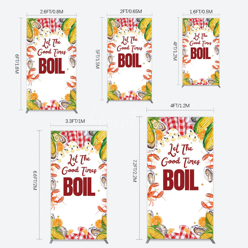 Aperturee - Aperturee Let The Good Times Boil Lobster Birthday Rectangle Backdrop