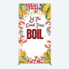 Aperturee - Aperturee Let The Good Times Boil Lobster Birthday Rectangle Backdrop
