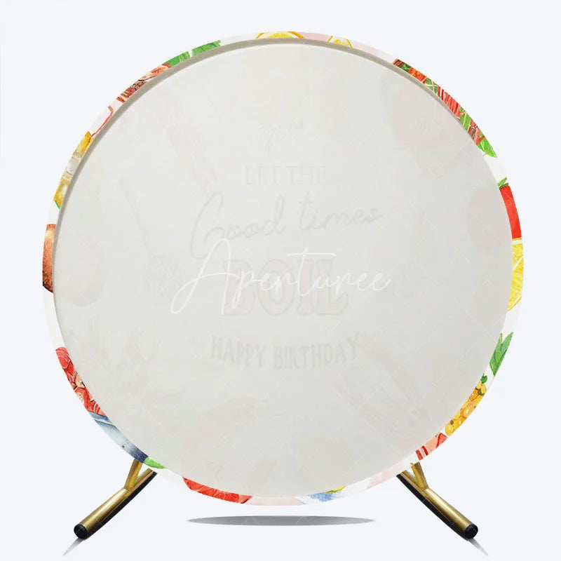 Aperturee - Aperturee Let The Good Times Boil Round Backdrop Crawfish Seafood Birthday Party