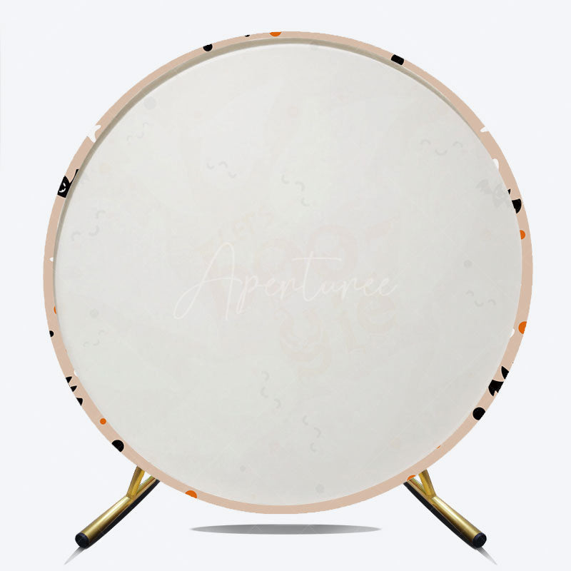 Aperturee Aperturee Let’s Boo gie Halloween Party Round Backdrop Cute Ghosts and Bats Dance Theme Spooky and Fun Kids Photo Prop