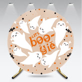 Aperturee Aperturee Let’s Boo gie Halloween Party Round Backdrop Cute Ghosts and Bats Dance Theme Spooky and Fun Kids Photo Prop