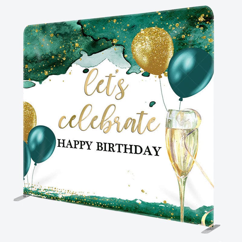 Aperturee - Aperturee Lets Celebrate Balloon Fabric Backdrop Cover for Birthday