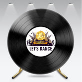 Aperturee - Aperturee Let’s Dance Anniversary Round Backdrop 70s 80s Disco Party Vinyl Record Music Themed Photo Booth Decor