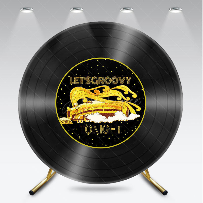 Aperturee - Aperturee Let’s Groovy Tonight 70s Round Backdrop Soul Train Inspired Disco Party Retro Funk Music Birthday Decor