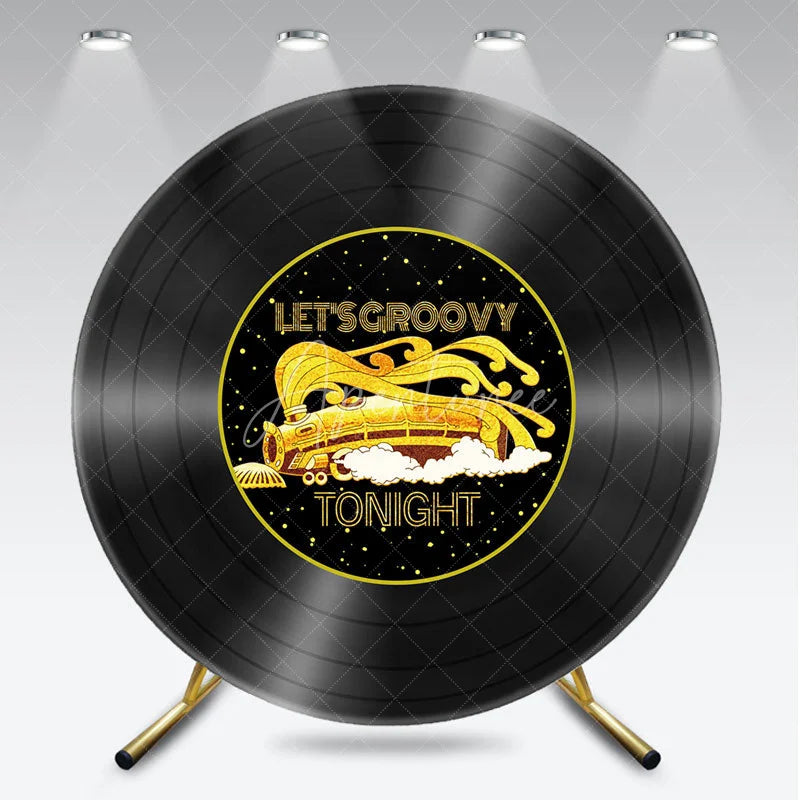 Aperturee - Aperturee Let’s Groovy Tonight 70s Round Backdrop Soul Train Inspired Disco Party Retro Funk Music Birthday Decor