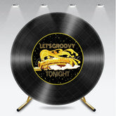 Aperturee - Aperturee Let’s Groovy Tonight 70s Round Backdrop Soul Train Inspired Disco Party Retro Funk Music Birthday Decor