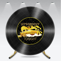 Aperturee - Aperturee Let’s Groovy Tonight 70s Round Backdrop Soul Train Inspired Disco Party Retro Funk Music Birthday Decor