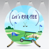 Aperturee Aperturee Let’s Par Tee Golf Themed Birthday Round Backdrop Fun Sports Party for Him Green Golf Course Photo Prop Decor