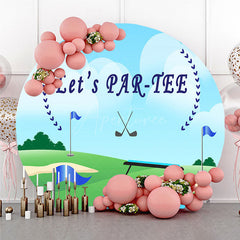 Aperturee Aperturee Let’s Par Tee Golf Themed Birthday Round Backdrop Fun Sports Party for Him Green Golf Course Photo Prop Decor