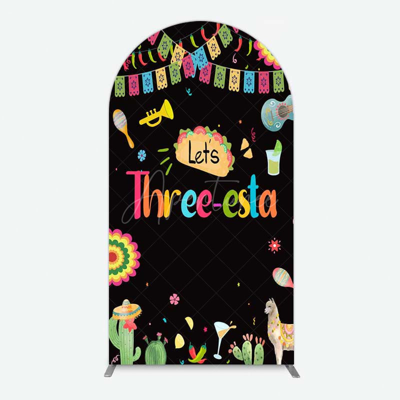 Aperturee Aperturee Lets Three Esta Mexican Taco Birthday Arch Backdrop