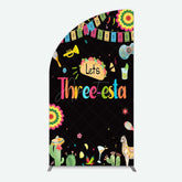 Aperturee Aperturee Lets Three Esta Mexican Taco Birthday Half Moon Arch Backdrop