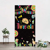 Aperturee Aperturee Lets Three Esta Mexican Taco Birthday Rectangle Backdrop