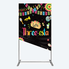 Aperturee Aperturee Lets Three Esta Mexican Taco Birthday Rectangle Backdrop