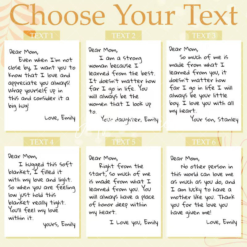 Aperturee - Aperturee Letter to Mom Personalized Name Blanket Gift For Mom