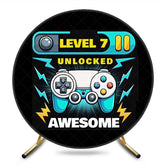 Aperturee - Aperturee Level 7 Game On Awesome Circle Birthday Backdrop