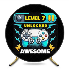 Aperturee - Aperturee Level 7 Game On Awesome Circle Birthday Backdrop