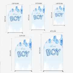 Aperturee - Aperturee Light Blue and White Balloons Its a Boy Half Moon Arch Backdrop Baby Shower Gender Reveal Party Decor
