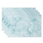 Aperturee - Aperturee Light Blue and White Marble Placemats Set of 4 Elegant Stone Texture for Kitchen and Dining Decor