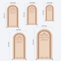 Aperturee - Aperturee Light Brown Leaf Cielito Lindo Birthday Arch Backdrop