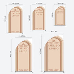 Aperturee - Aperturee Light Brown Leaf Cielito Lindo Birthday Half Moon Arch Backdrop